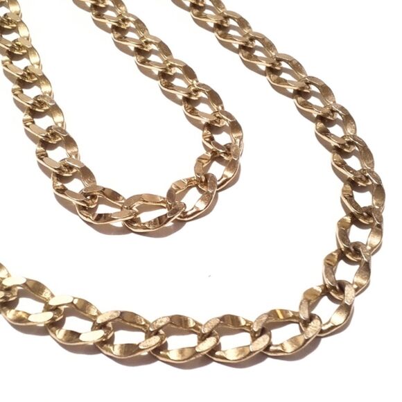 Vintage Gold Tone Chunky Chain Link Necklace & Bracelet Set Demi Parure - Picture 2 of 5
